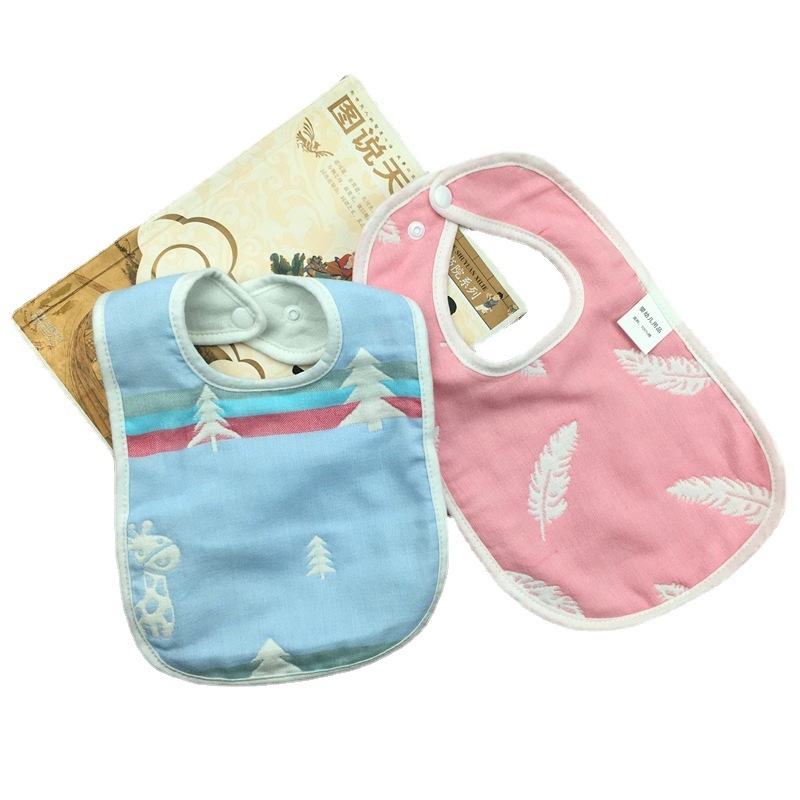 U formas zīdaiņu ēdināšanas bib, 100% kokvilna, absorbējošs, cartoon raksts, piemērots 0–3 gadiem