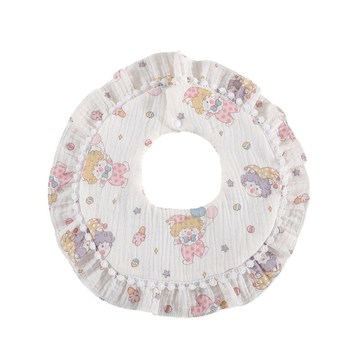 Bērnu lakatiņš ar mežģīni, 6 slāņu kokvilnas gáze, ūdensizturīgs, bērniem 0–1 gads, Elegant