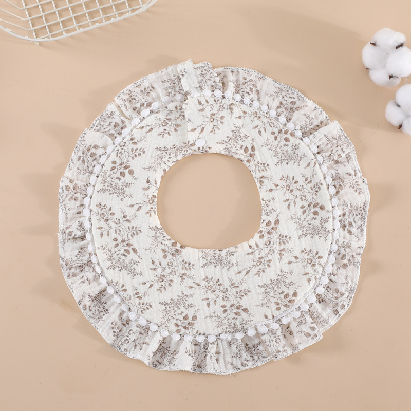 Bērnu lakatiņš ar mežģīni, 6 slāņu kokvilnas gáze, ūdensizturīgs, bērniem 0–1 gads, Elegant