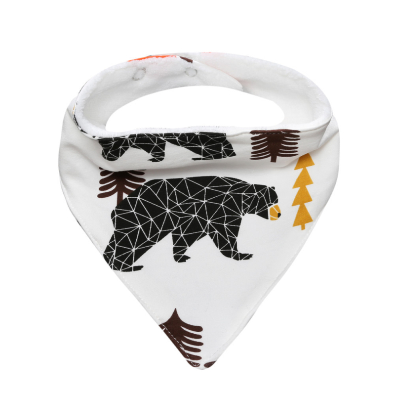 Zīdaiņu trīsstūrveida lūdzi ar divām aizdēmēm, kokvilna, uzsūcoša, zīmējums ar dzīvniekiem/animācijām, piemērots zīdaiņiem un bērniem līdz 3 gadu vecumam