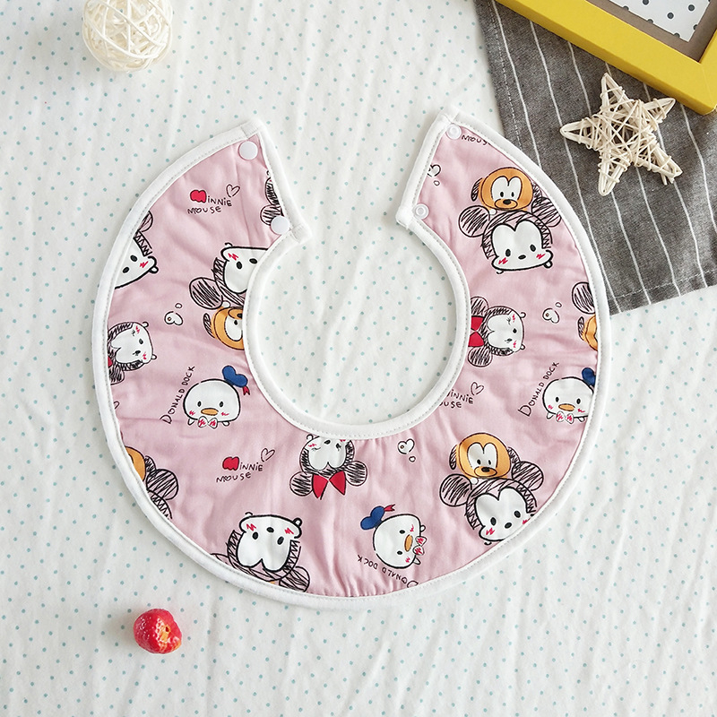 Bērnu līgavi bibs - ūdensizturīgs kokvilnas maisījuma audums, universāls, 0–3 gadi, raksti ar dzīvniekiem/zīmējumi