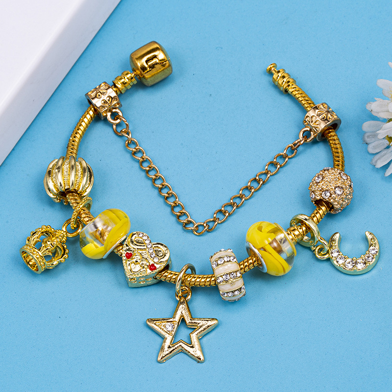 Sieviešu rokassprādze no sakausējuma, sirdsformas, elektroplakēts pārklājums, svaigs un salds stils, kā tūrisma suvenīrs