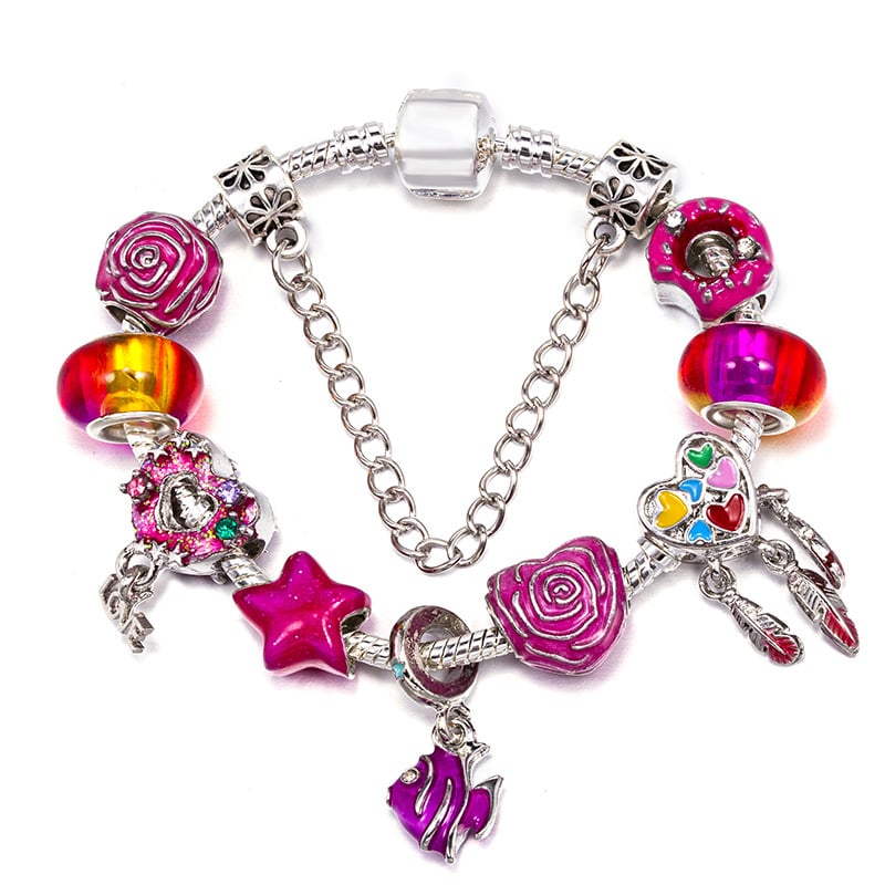 Sieviešu rokassprādze no sakausējuma, sirdsformas, elektroplakēts pārklājums, svaigs un salds stils, kā tūrisma suvenīrs