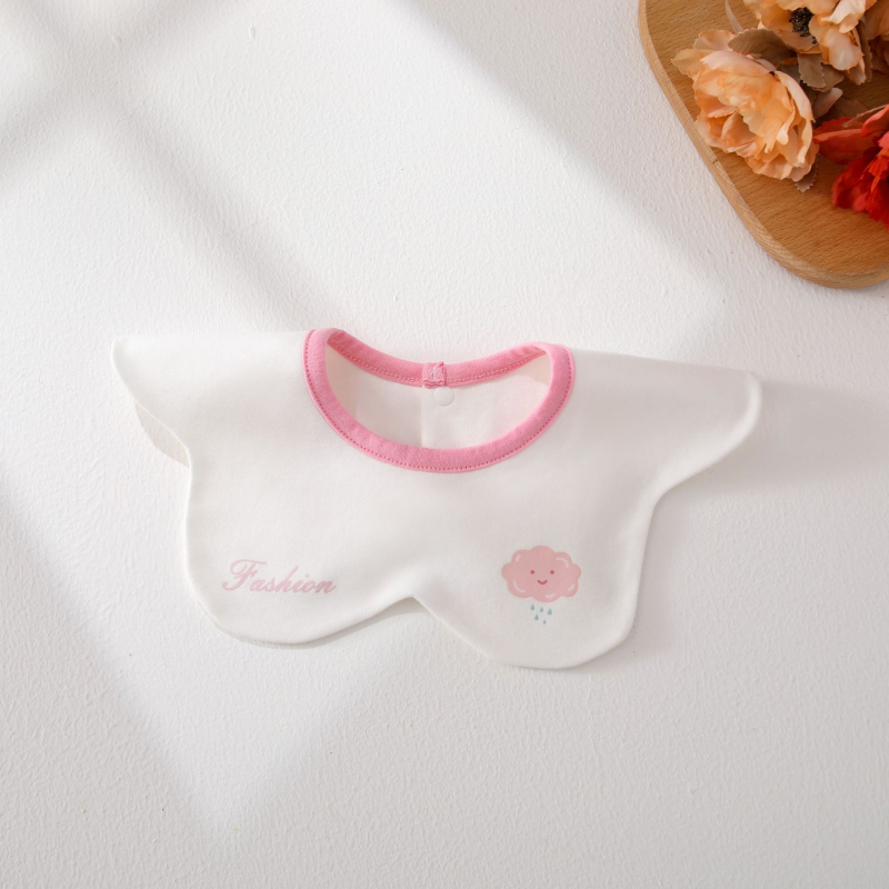 Bērnu siekalas dvielis, apaļš, 100% kokvilna, absorbējošs ziedu ziedlapiņu dizains, piemērots zīdaiņiem un maziem bērniem, anti-netīrums un anti klepošana, drošības klase A (Apaļš; 100% kokvilna; absorbējošs dizains; ziedlapiņu zieds)