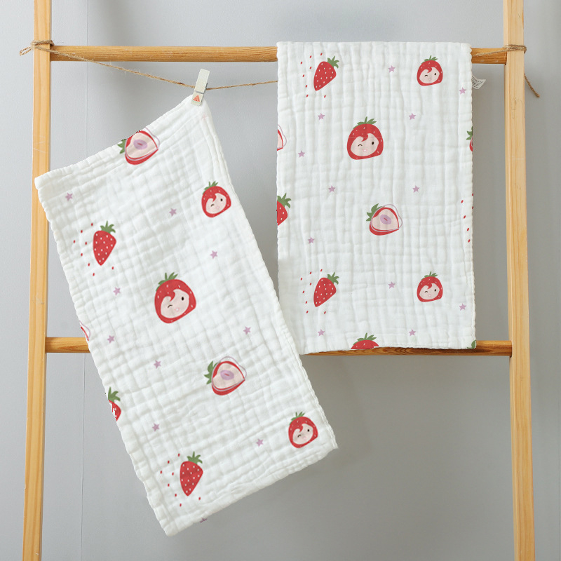 Baba hat rétegű pamut géz törlőkendő karikatúra mintával, nyomtatott logóval, súlya kevesebb mint 50 g