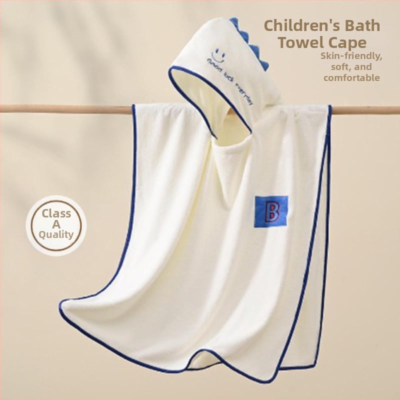 Gyerek kapucnis törölköző-köpeny coral fleece-ből, 120D szál, 400–500 g tömeg, varrás, karikatúra minta