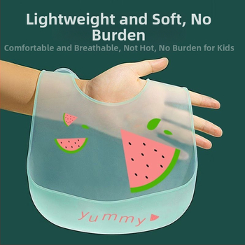 Nedrošīgs bērnu ēdienu bibs - bellyband, poliestera audums ar kokvilnas sastāvu, piemērots 3–8 gadu vecumam
