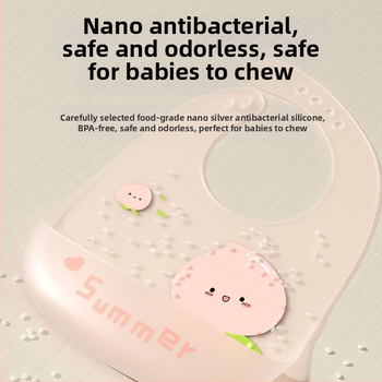 Nedrošīgs bērnu ēdienu bibs - bellyband, poliestera audums ar kokvilnas sastāvu, piemērots 3–8 gadu vecumam