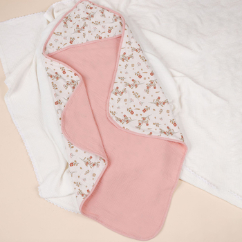 Zīdaiņu kapuces pleds no tīras kokvilnas – četrslāņu gāze, kokvilnas audums, piemērots zīdaiņiem un maziem bērniem (1–3 gadi)