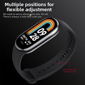 Náhradný pás pre Xiaomi Mi Band 9/8 – NFC verzia, plastový pás, módny štýl, prispôsobiteľná šírka pásu