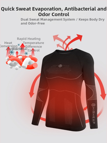 Unisex slēpošanas bāzes slāņa komplekts no bambusa šķiedras – ātri žūst, mitruma vadīšana, ar īsām piedurknēm, ziemai un rudenim