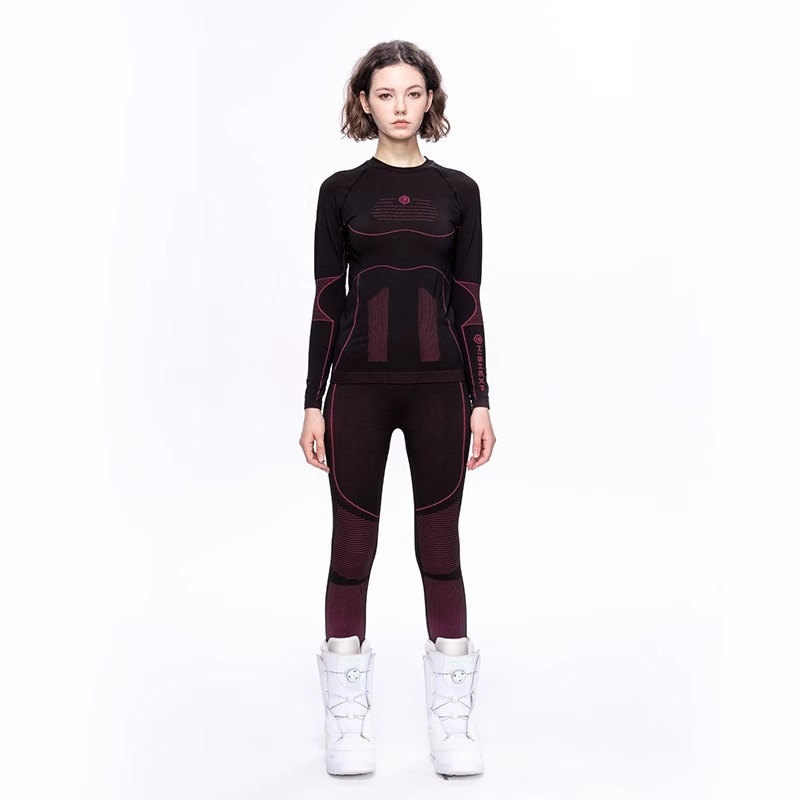 Unisex slēpošanas bāzes slāņa komplekts no bambusa šķiedras – ātri žūst, mitruma vadīšana, ar īsām piedurknēm, ziemai un rudenim