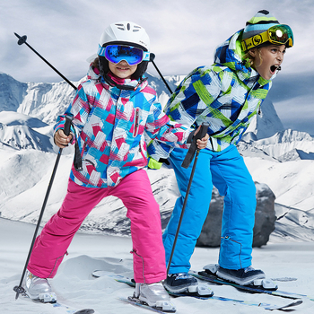 Coolo Star Set ski pentru copii unisex – țesătură Taslon, impermeabilitate 5000, umplutură din bumbac, căptușeală Ultrafine Shake Grain