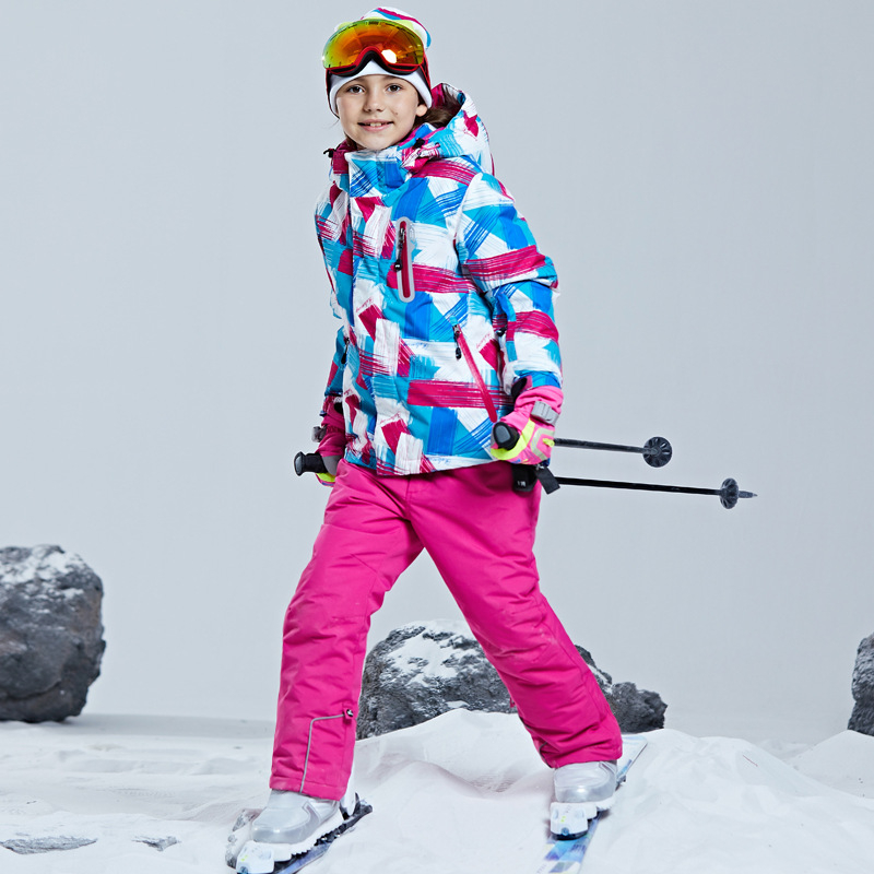 Coolo Star Set ski pentru copii unisex – țesătură Taslon, impermeabilitate 5000, umplutură din bumbac, căptușeală Ultrafine Shake Grain
