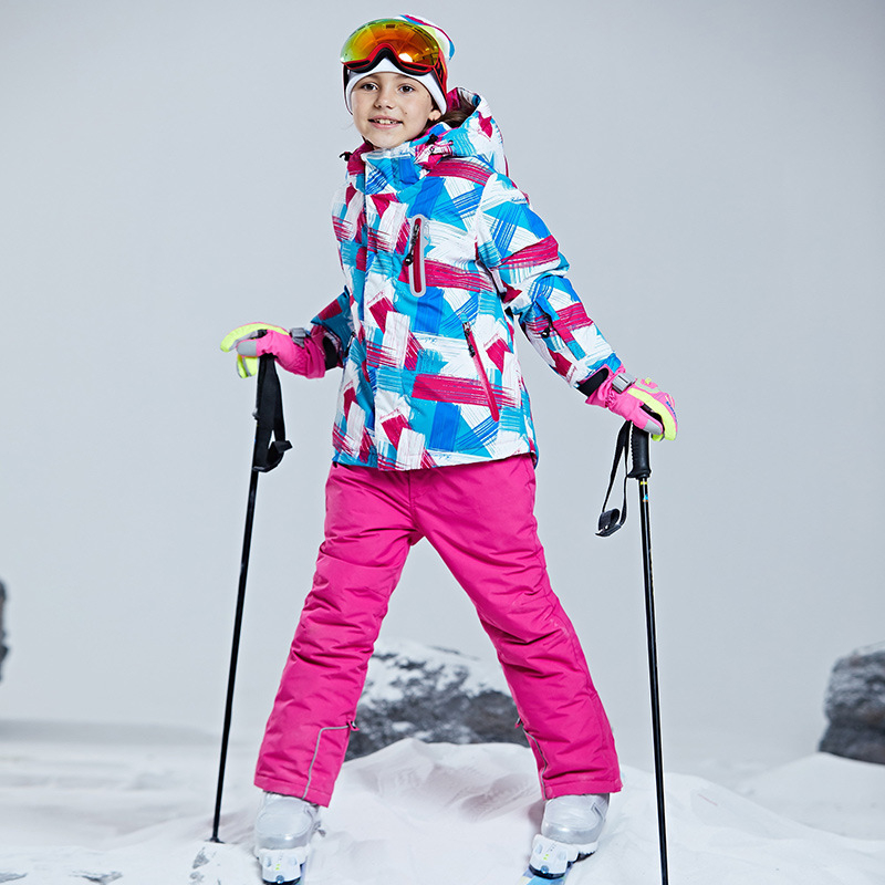 Coolo Star Set ski pentru copii unisex – țesătură Taslon, impermeabilitate 5000, umplutură din bumbac, căptușeală Ultrafine Shake Grain