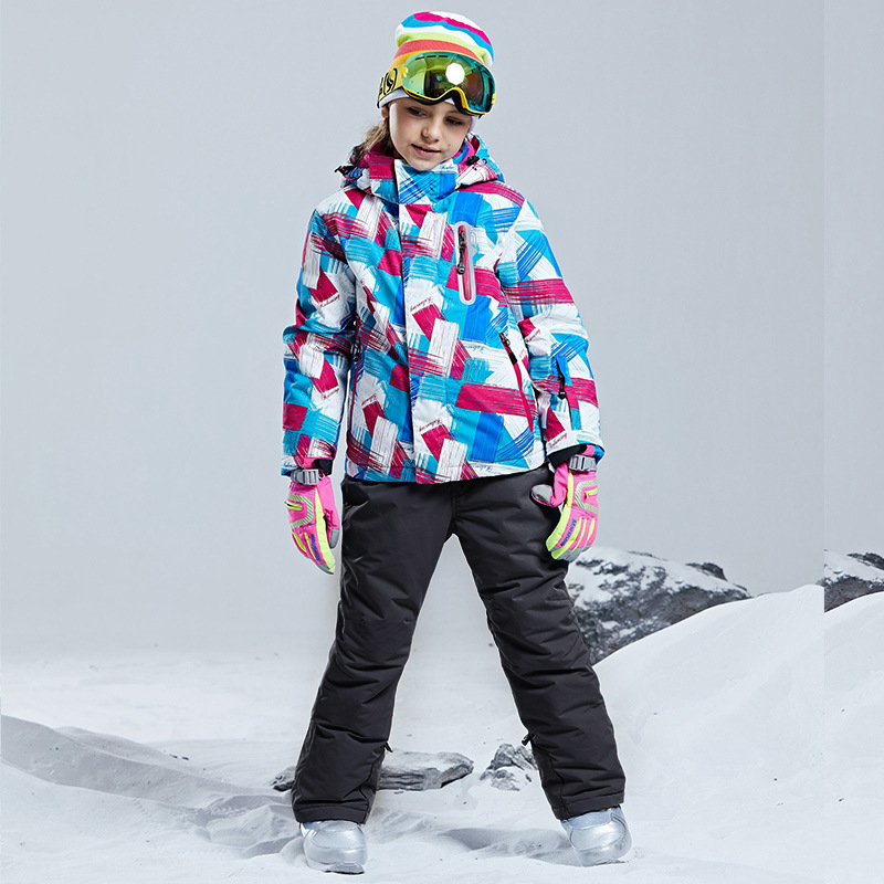 Coolo Star Set ski pentru copii unisex – țesătură Taslon, impermeabilitate 5000, umplutură din bumbac, căptușeală Ultrafine Shake Grain