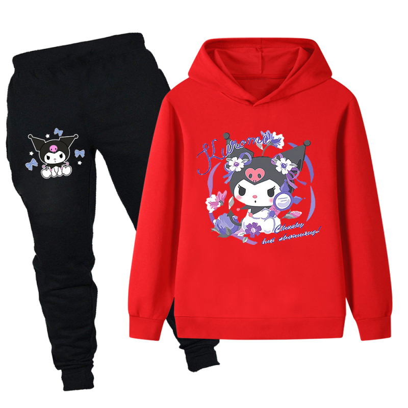 Divdaļīgs bērnu komplekts ar kapuci un karikatūras apdruku, universāls, kokvilna 65%