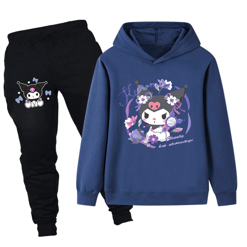 Divdaļīgs bērnu komplekts ar kapuci un karikatūras apdruku, universāls, kokvilna 65%