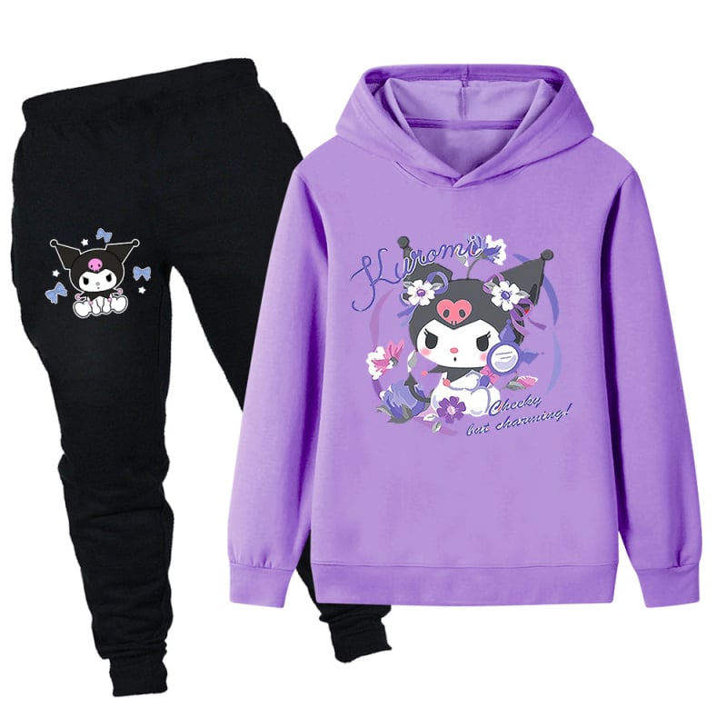 Divdaļīgs bērnu komplekts ar kapuci un karikatūras apdruku, universāls, kokvilna 65%