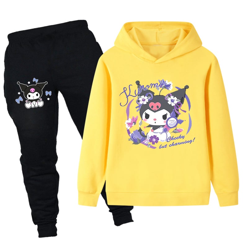 Divdaļīgs bērnu komplekts ar kapuci un karikatūras apdruku, universāls, kokvilna 65%