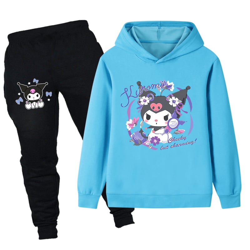 Divdaļīgs bērnu komplekts ar kapuci un karikatūras apdruku, universāls, kokvilna 65%