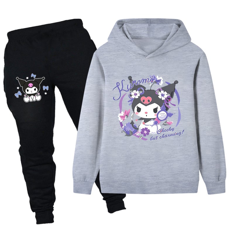 Divdaļīgs bērnu komplekts ar kapuci un karikatūras apdruku, universāls, kokvilna 65%