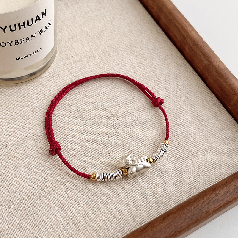 S925 virvelinės apyrankės - 2026 m. zodiako metai, rankų darbo, unisex, nacionalinio stiliaus