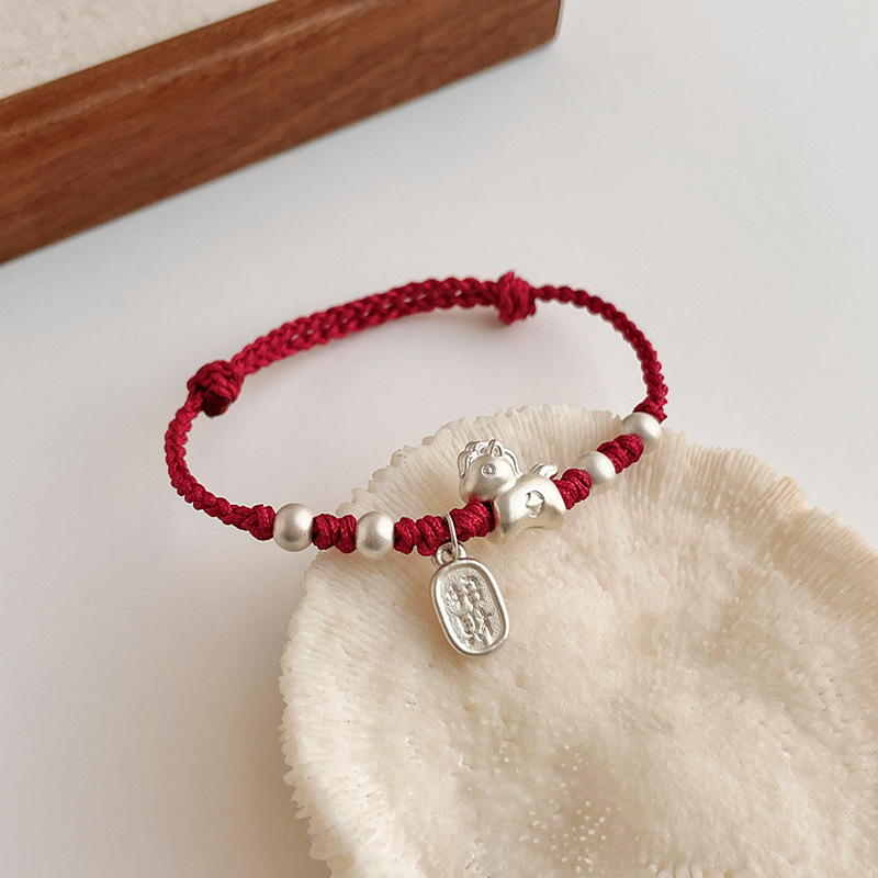 S925 virvelinės apyrankės - 2026 m. zodiako metai, rankų darbo, unisex, nacionalinio stiliaus