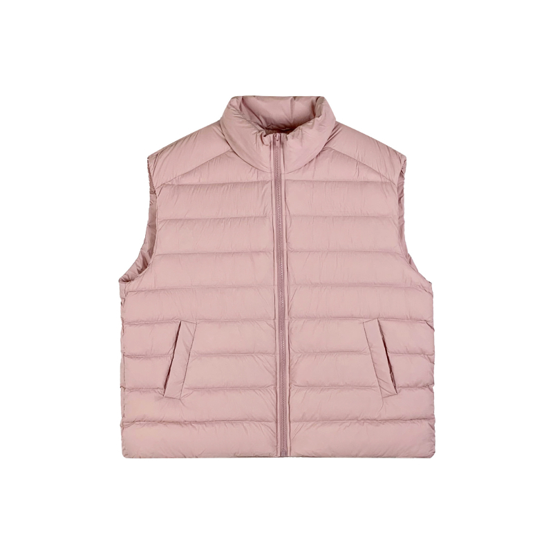 Sieviešu pūkve veste – kaču pūkas 86–90%, neilona audums, augsta apkakle, rāvējslēdzējs