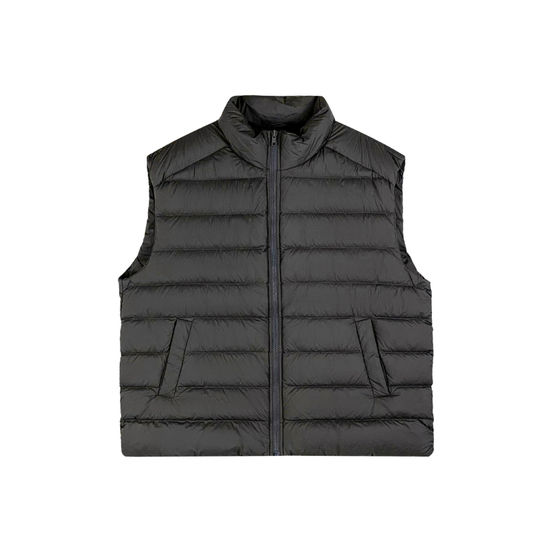 Sieviešu pūkve veste – kaču pūkas 86–90%, neilona audums, augsta apkakle, rāvējslēdzējs