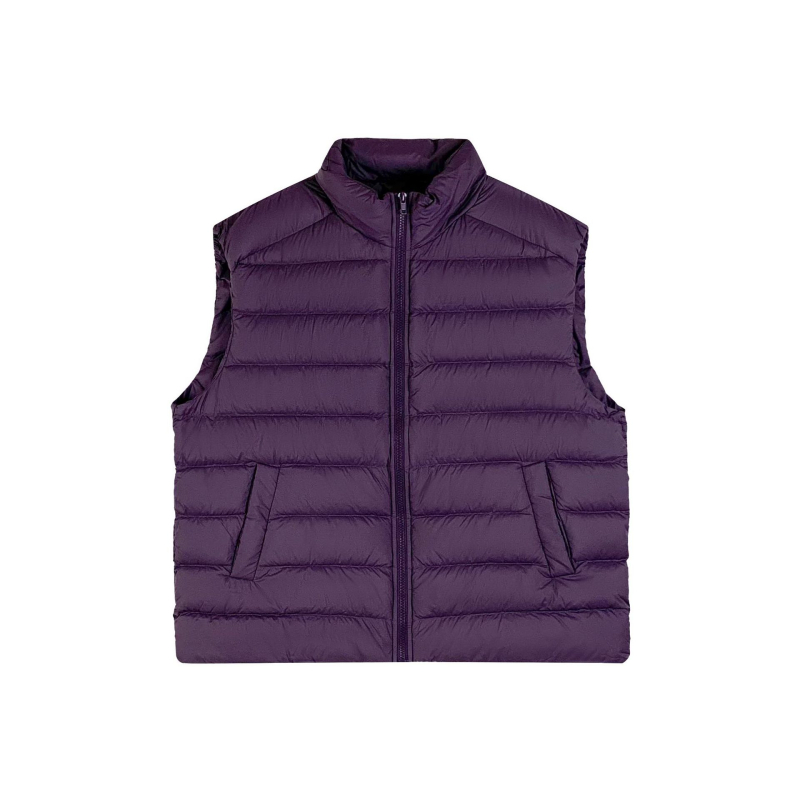 Sieviešu pūkve veste – kaču pūkas 86–90%, neilona audums, augsta apkakle, rāvējslēdzējs