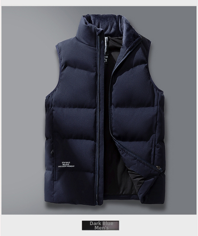 UNISEX dūnu veste ar augstu apkakli, balto pīļu dūnu pildījums, dūnu saturs 46–50%, rudens–ziemas