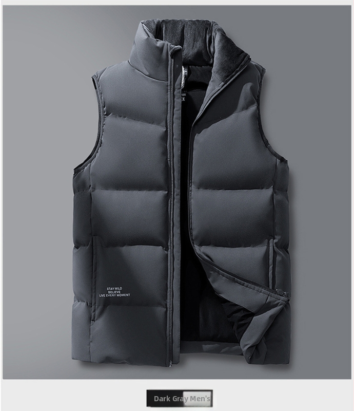 UNISEX dūnu veste ar augstu apkakli, balto pīļu dūnu pildījums, dūnu saturs 46–50%, rudens–ziemas