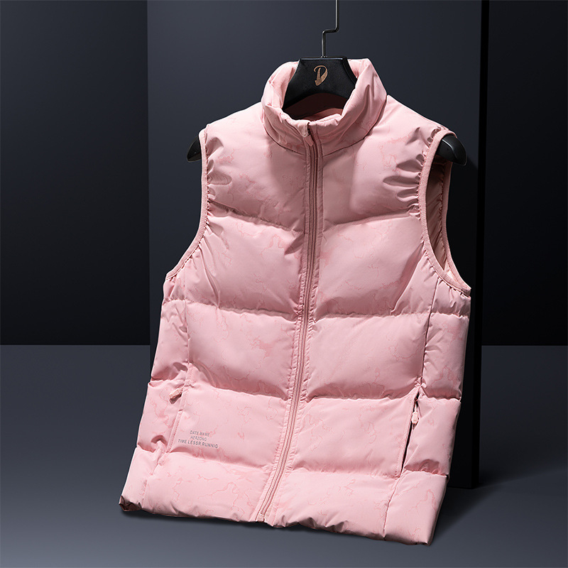 UNISEX dūnu veste ar augstu apkakli, balto pīļu dūnu pildījums, dūnu saturs 46–50%, rudens–ziemas