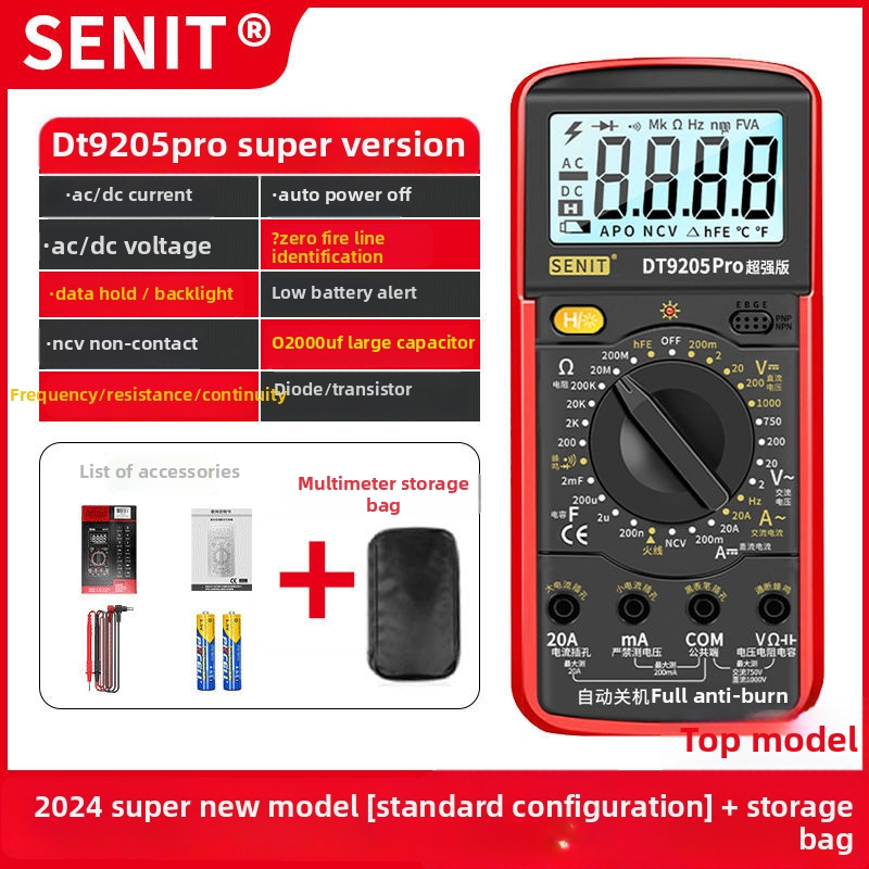 Yisheng zīmola balss vadīts digitālais multimetrs ar automātisku balss paziņojumu, augsta precizitāte, ugunsizturīgs, 40 gab. demontāžas komplekts