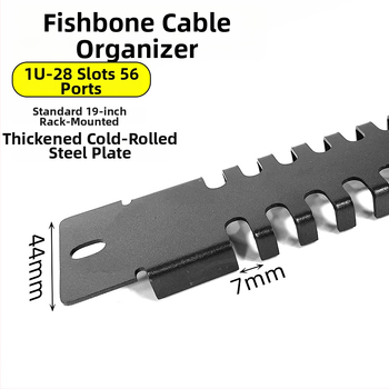 Skapja kabelu vadības panelis ar 28 nodalījumiem un 56 portiem, zivs kaula dizaina aizsargplāksne