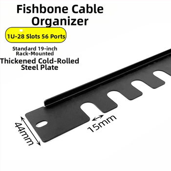 Skapja kabelu vadības panelis ar 28 nodalījumiem un 56 portiem, zivs kaula dizaina aizsargplāksne
