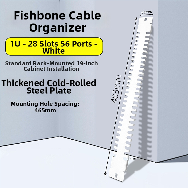 Skapja kabelu vadības panelis ar 28 nodalījumiem un 56 portiem, zivs kaula dizaina aizsargplāksne