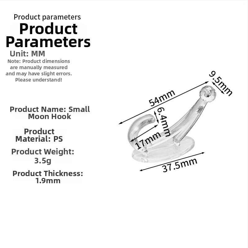 Līmējams āķa papildinājums, plakanais āķis apģērbiem un cepurēm, bez urbumiem, plastmasa, 1 gab., mūsdienīgs minimālisma stils, slodze 5-10 kg