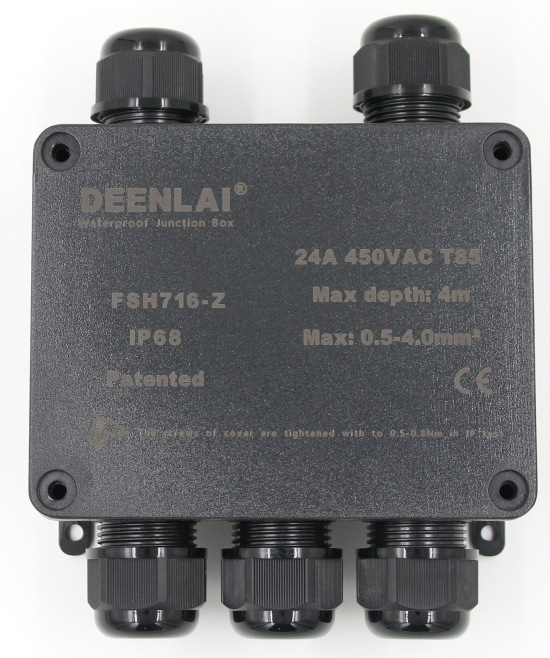 Išorinė IP68 vandeniui atspari jungčių dėžė su PC korpusu, priešgaisrinė, atspari lietui, skirta gatvių apšvietimui