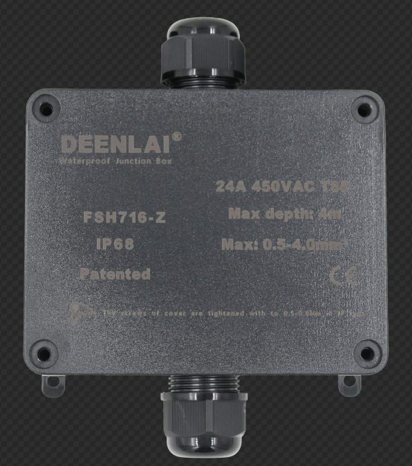 Išorinė IP68 vandeniui atspari jungčių dėžė su PC korpusu, priešgaisrinė, atspari lietui, skirta gatvių apšvietimui