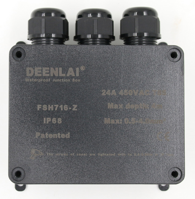 Išorinė IP68 vandeniui atspari jungčių dėžė su PC korpusu, priešgaisrinė, atspari lietui, skirta gatvių apšvietimui