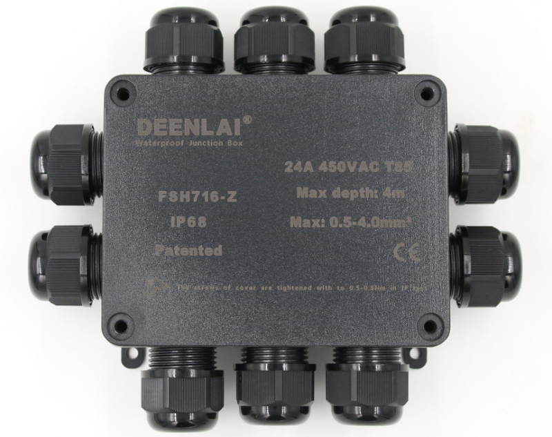 Išorinė IP68 vandeniui atspari jungčių dėžė su PC korpusu, priešgaisrinė, atspari lietui, skirta gatvių apšvietimui