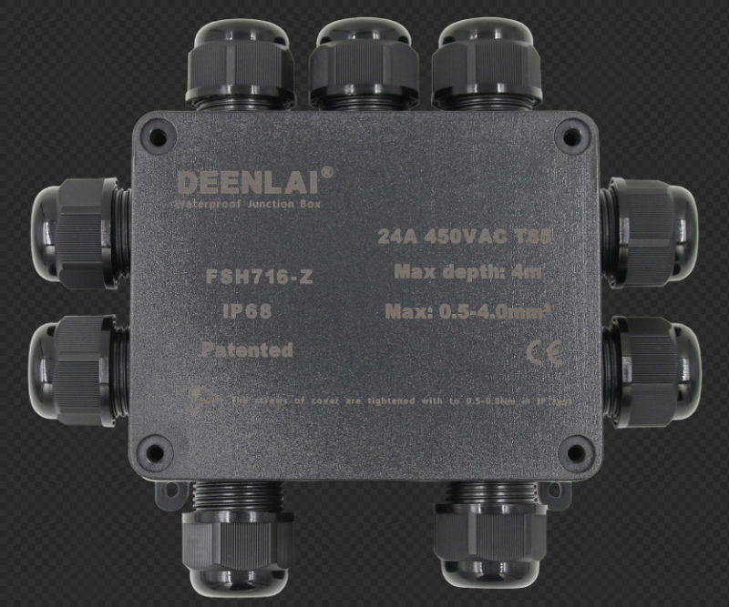 Išorinė IP68 vandeniui atspari jungčių dėžė su PC korpusu, priešgaisrinė, atspari lietui, skirta gatvių apšvietimui