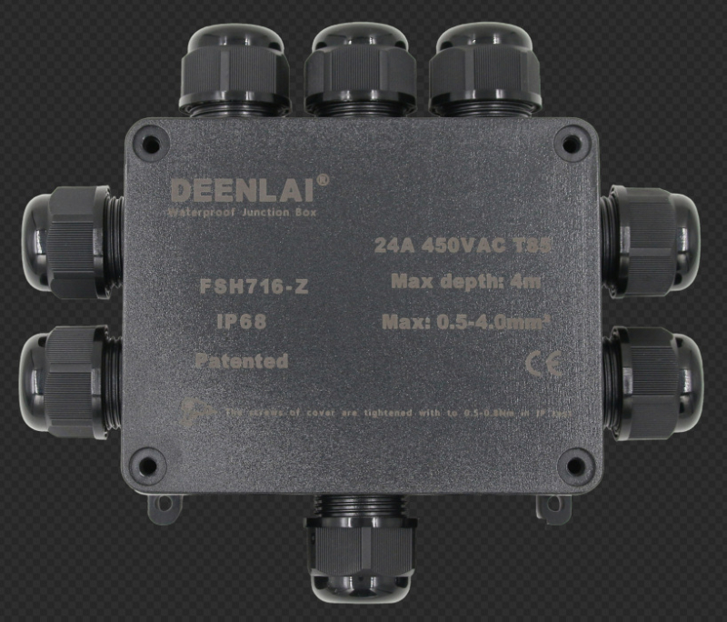 Išorinė IP68 vandeniui atspari jungčių dėžė su PC korpusu, priešgaisrinė, atspari lietui, skirta gatvių apšvietimui