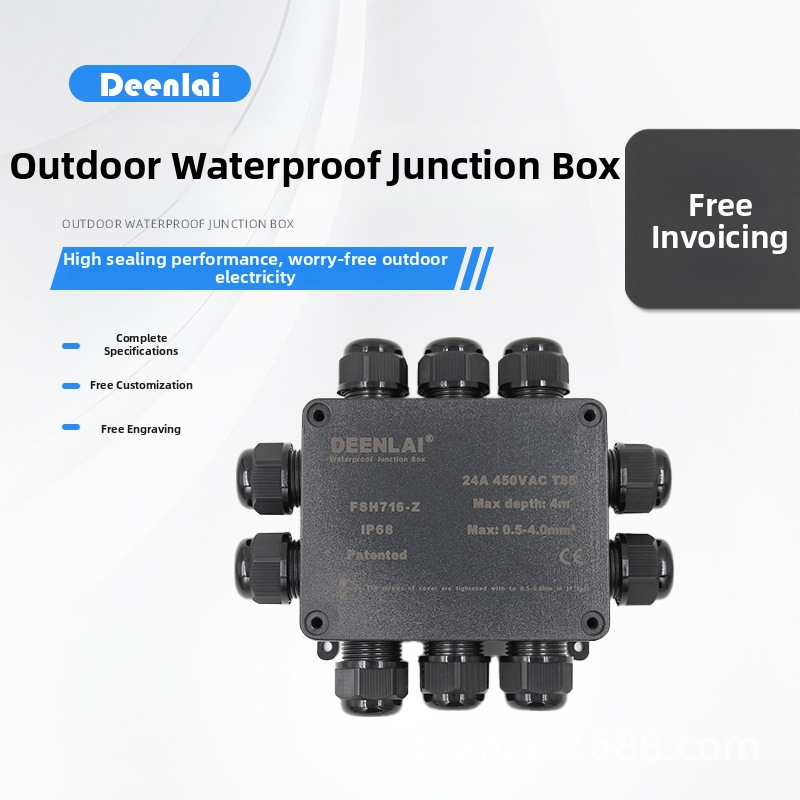 Vonkajšia IP68 vodotesná spojovacia skrinka s PC púzdrom, protipožiarna, dažďovzdorná pre ulicové osvetlenie