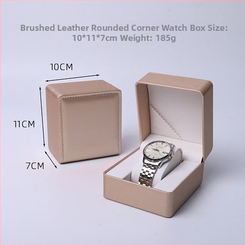 PU ādas pulksteņa kastīte ar noapaļotiem stūriem, iekšējais nodalījums, atverams vāciņš, juvelierizstrādājumu iepakojums