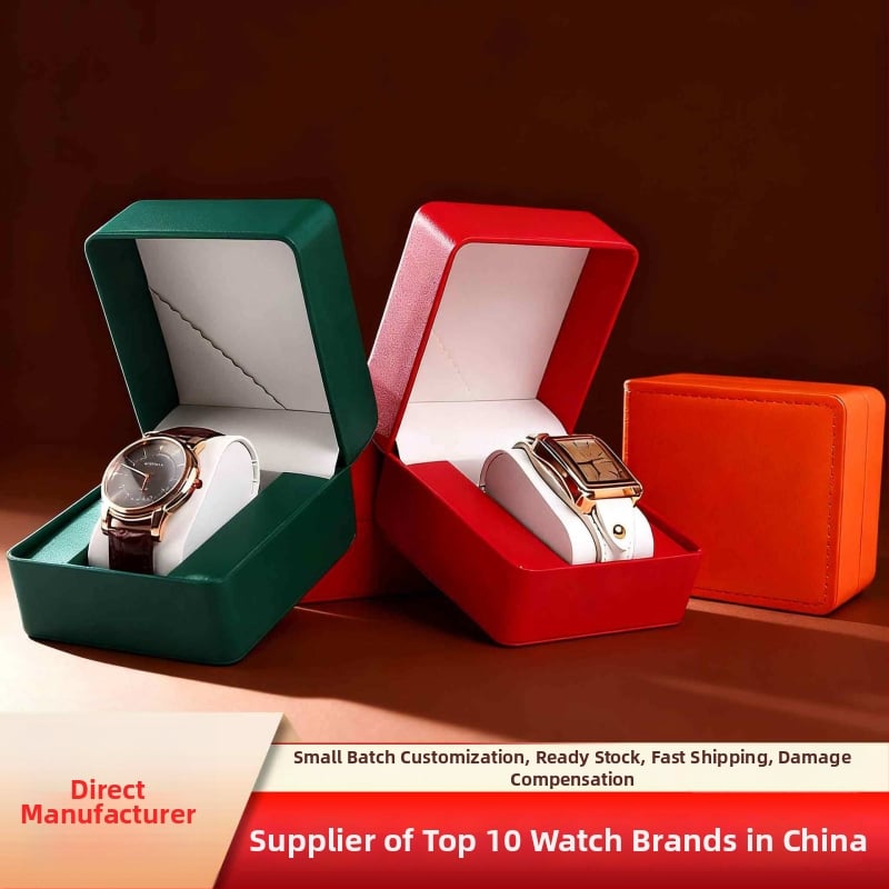 PU ādas pulksteņa kastīte ar noapaļotiem stūriem, iekšējais nodalījums, atverams vāciņš, juvelierizstrādājumu iepakojums