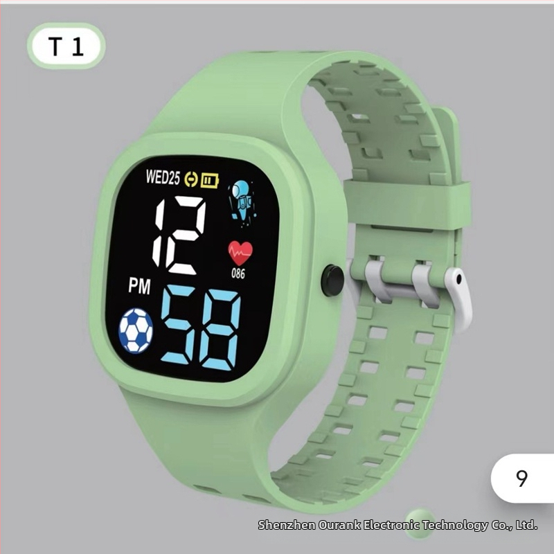 T1LED Digitālais Elektroniskais Pulkstenis — Ovāls dial 43 mm, Plastmasas korpuss