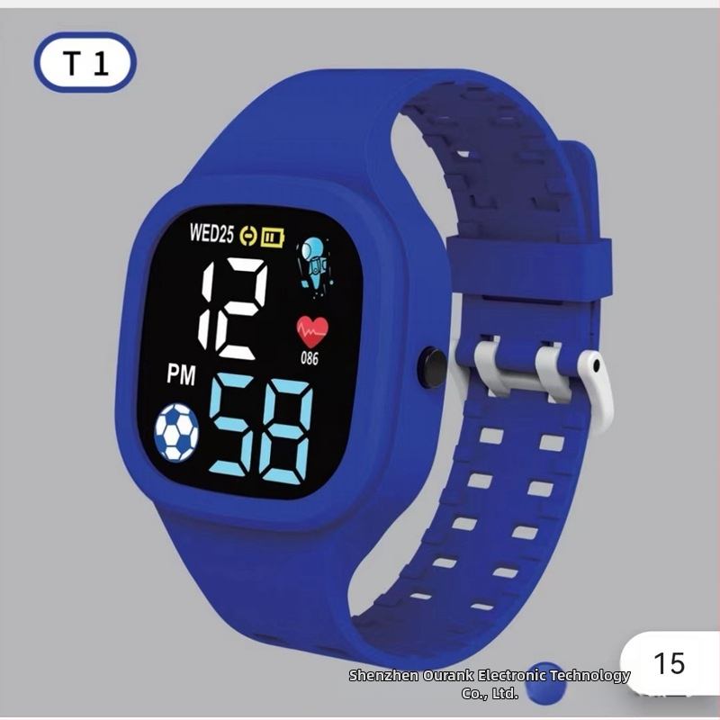 T1LED Digitālais Elektroniskais Pulkstenis — Ovāls dial 43 mm, Plastmasas korpuss